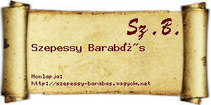 Szepessy Barabás névjegykártya